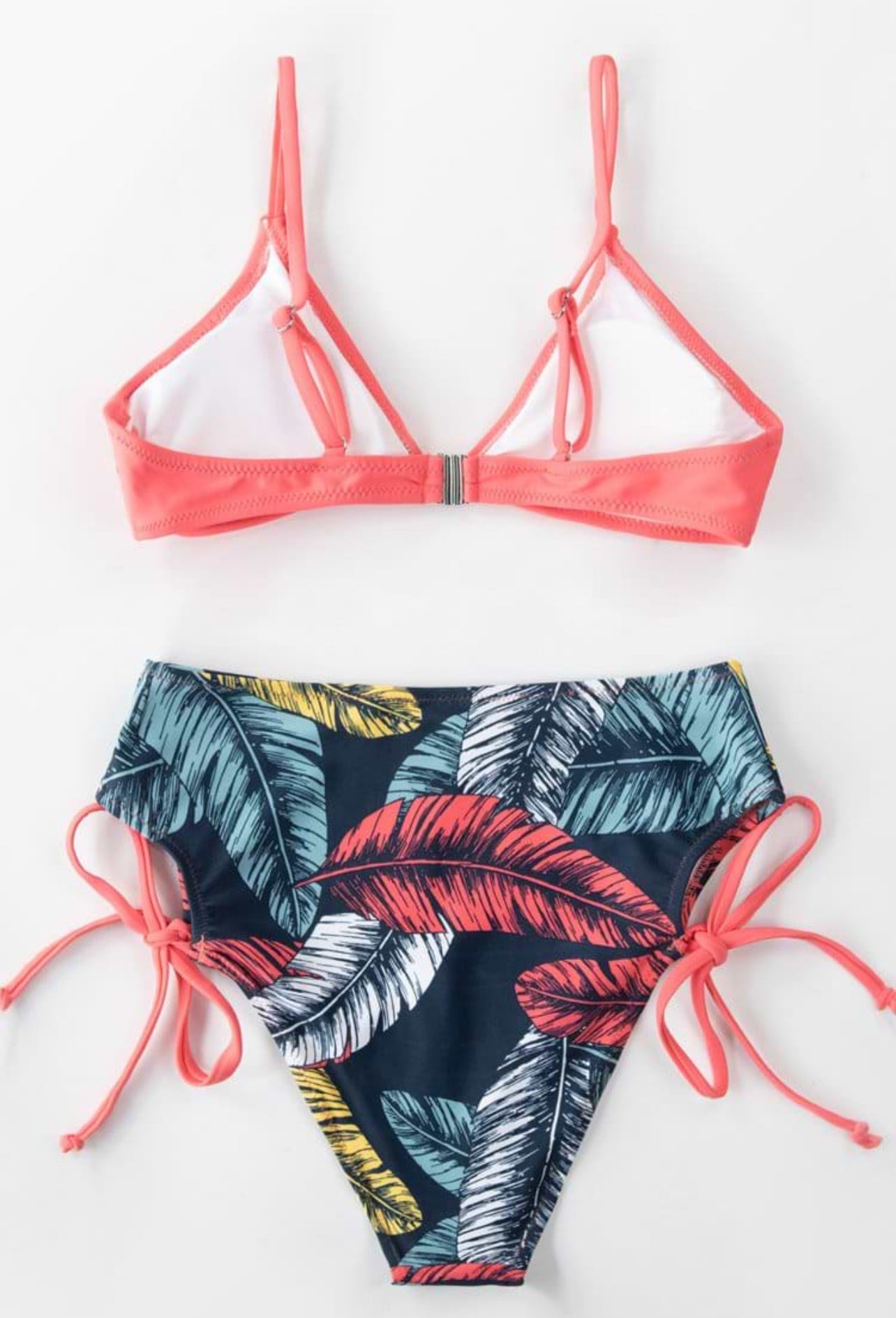 CUPSHE Women’s Triangle bikini set with high waist in pink