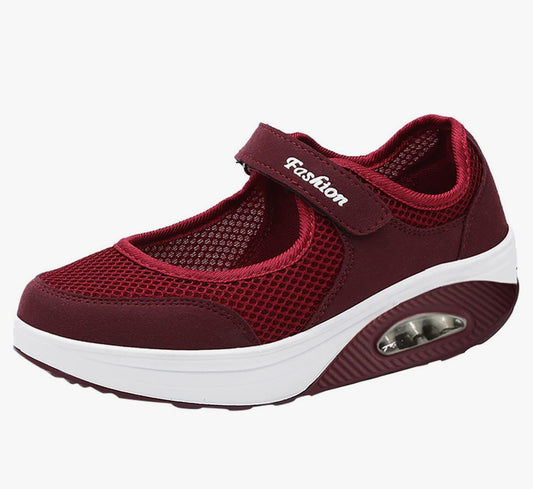 Walking Shoes for Women, Women's Air Cushion Slip-On Walking Sneakers Orthopedic Platform Shoes with Arch Support Size: 9