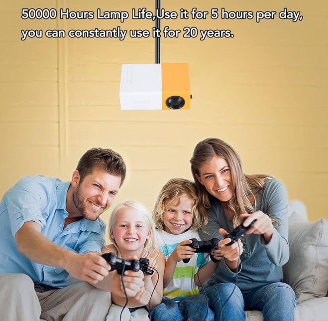 Mini Projector, Full HD 1080P LED Video Projector, HiFi Sound Portable Outdoor Projector, Home Theater Movie Phone Projector for Courtyard Travel Camping