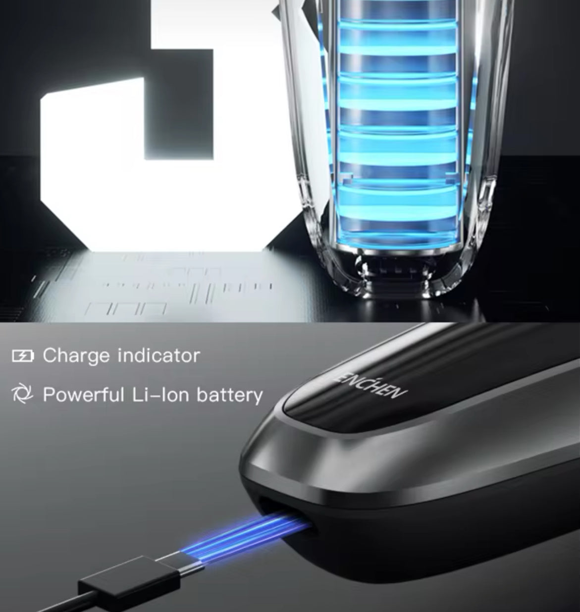 ENCHEN Blackstone Plus Electrical Rotary Shaver Full Body Washable IPX7 Waterproof Dry Wet Dual Use Rechargeable Shaving Machine