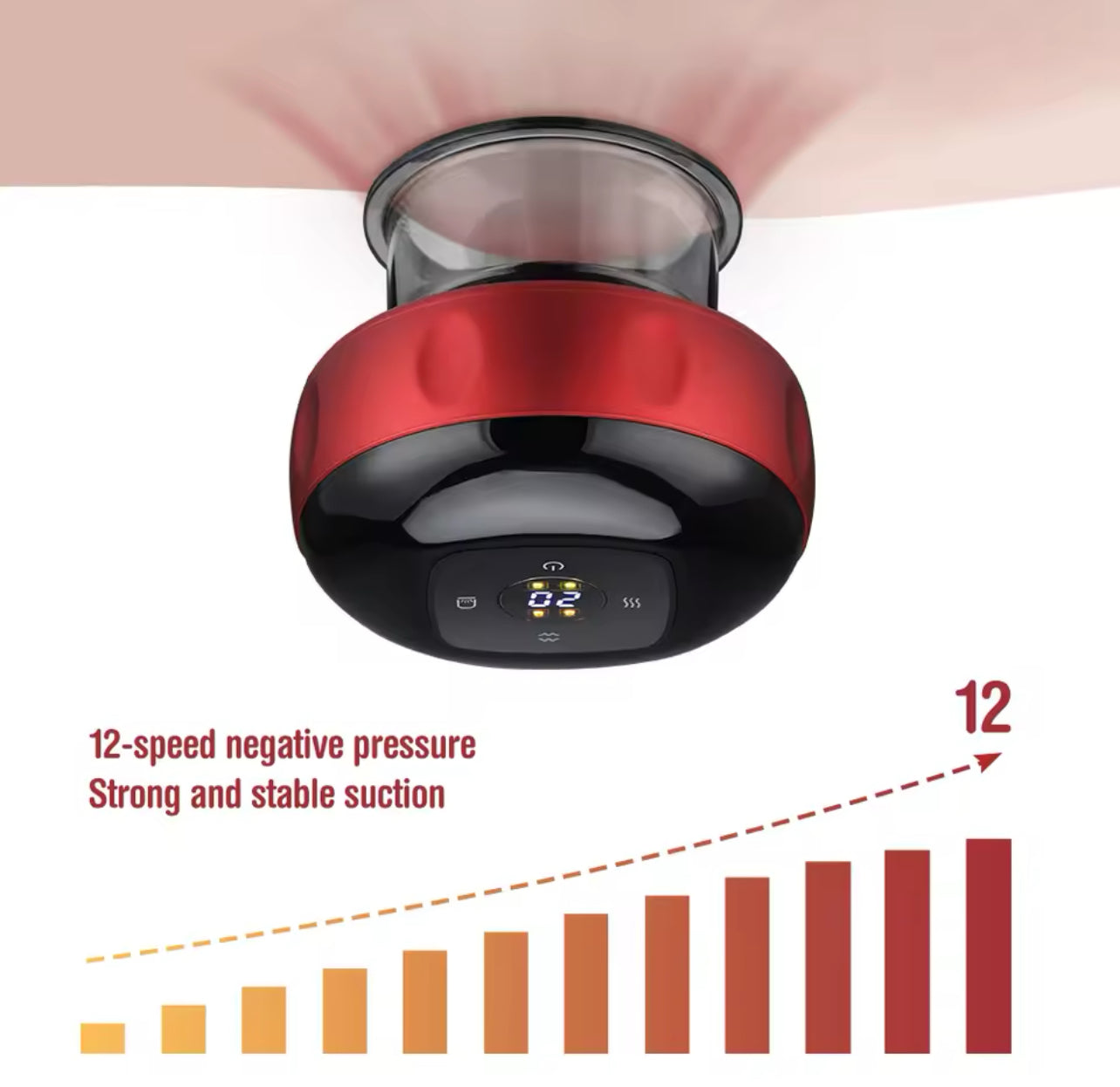 Electric Cupping Therapy Massager 12-speed Red Light Heating Breathing Cupping Massage Rechargeable Body