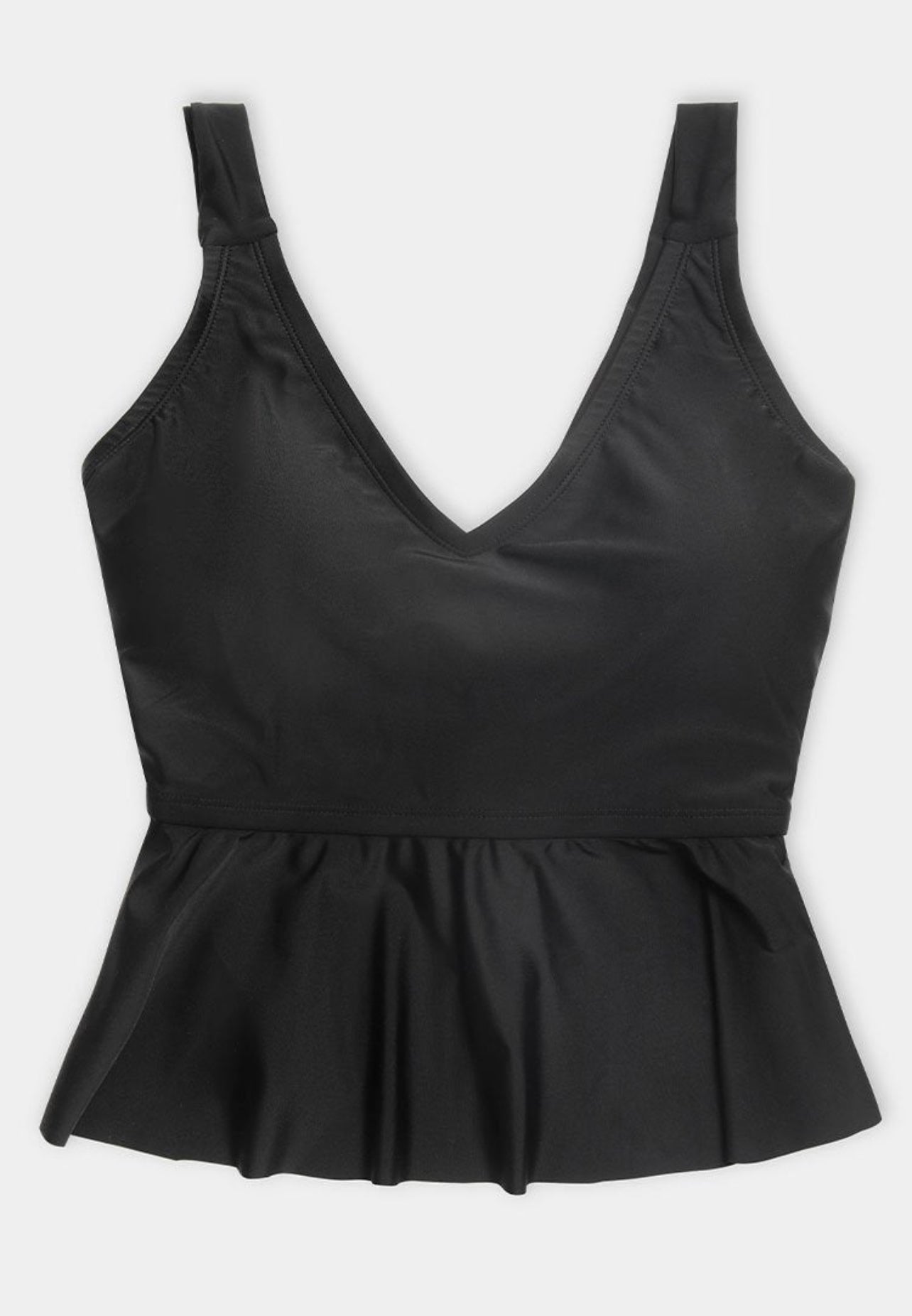 CUPSHE Charmed Romance Cropped Peplum Plus Size Tankini Top