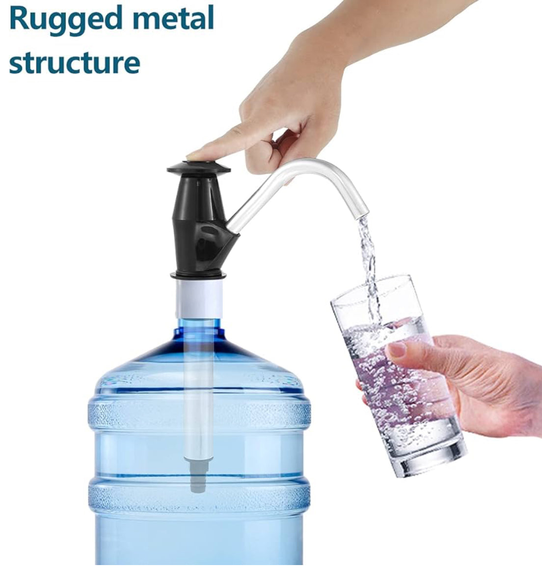Water Bottle Pump Portable Drinking Water Pump Sink Water Hand Pump Manual Water Bottle Dispenser for Trailer Motorhome Caravan Outdoors Camping Home Kitchen Office Bar Restaurant (Black)