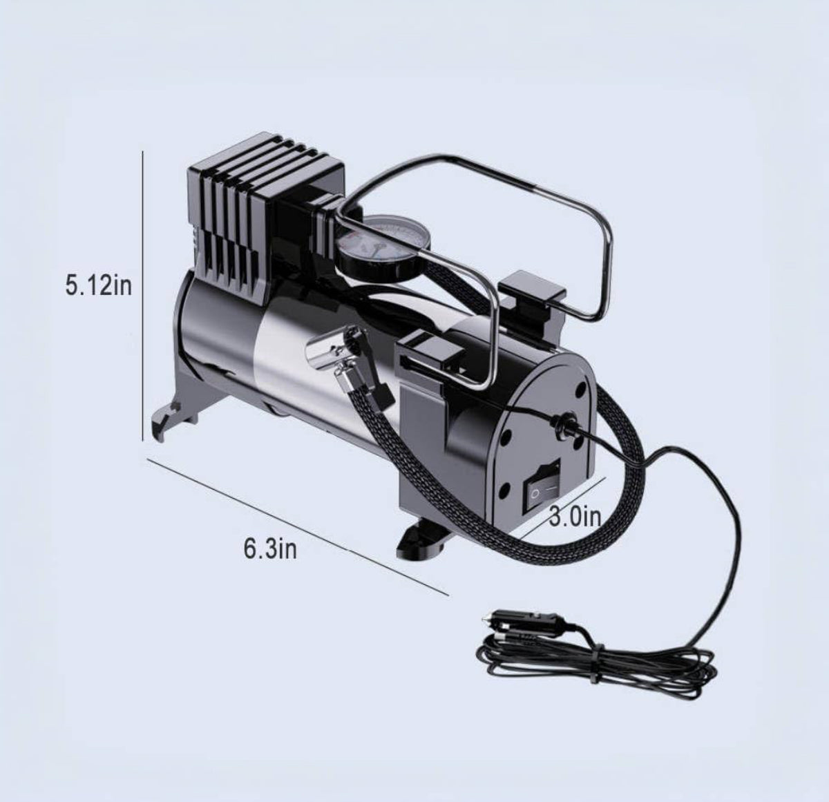 Car Tire Inflator Portable Tire Pump - 30L/min Air Flow, Suitable for Cars, Bicycles, Kayaks, Balloons, Basketballs