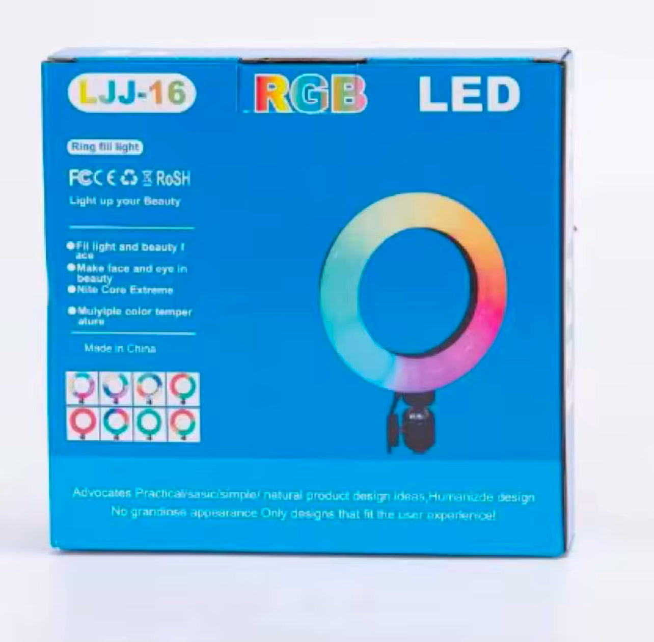 6inch RGB Ring Light Colorful LED Photography Lamp Lighting Modes Dimmable USB Powered