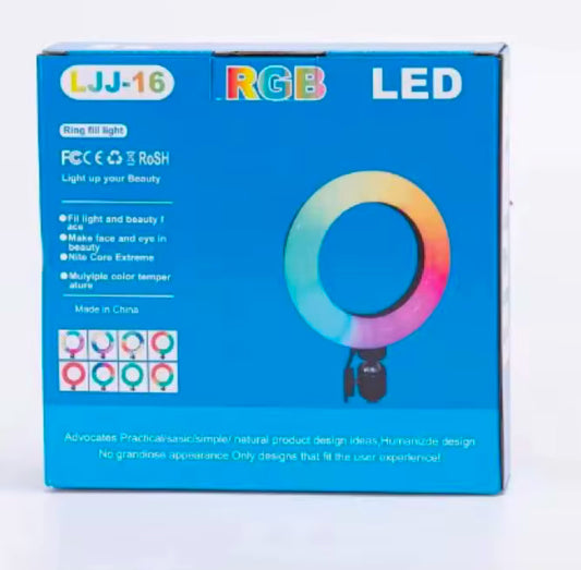 6inch RGB Ring Light Colorful LED Photography Lamp Lighting Modes Dimmable USB Powered