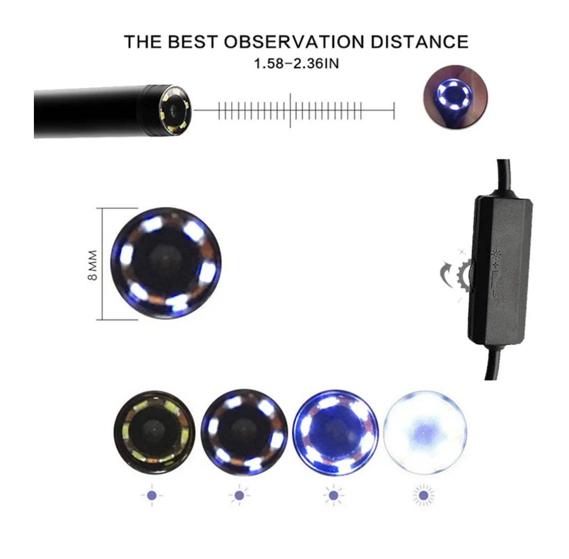 HD 720P 8mm Wifi Wireless Endoscope F99 Borescope Borescope Pipe Inspection Camera Waterproof Soft Hard Cable Wireless Smartphone Endoscope