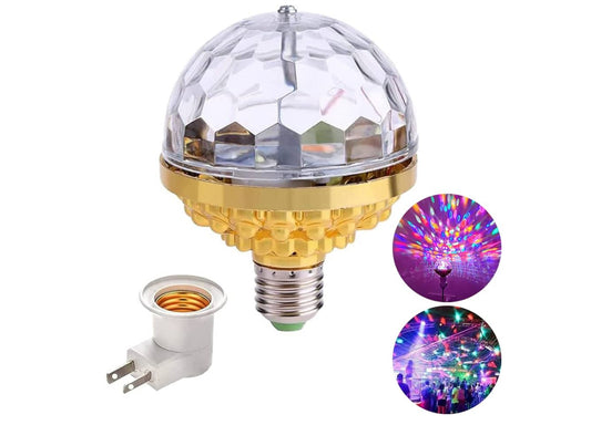 Colorful Rotating Magic Ball Light, Party Lights Disco Ball, Mirror Disco Ball Shape Bulb, Magic Rotating Ball Light Bulb with Sockets for Home Party Music Themed Bar