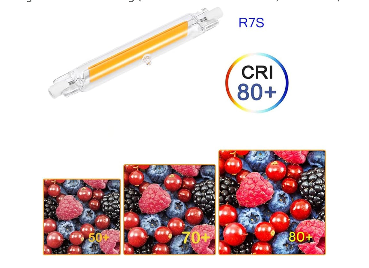 R7S LED 118mm, 10W R7S COB LED Pears 1000lm, Replacement for 80W 100W R7S J118 Halogen Lamps, AC 220V-240V Super Brightness No Flickering (Color : Warm White 2700K, Size : 4PCS)