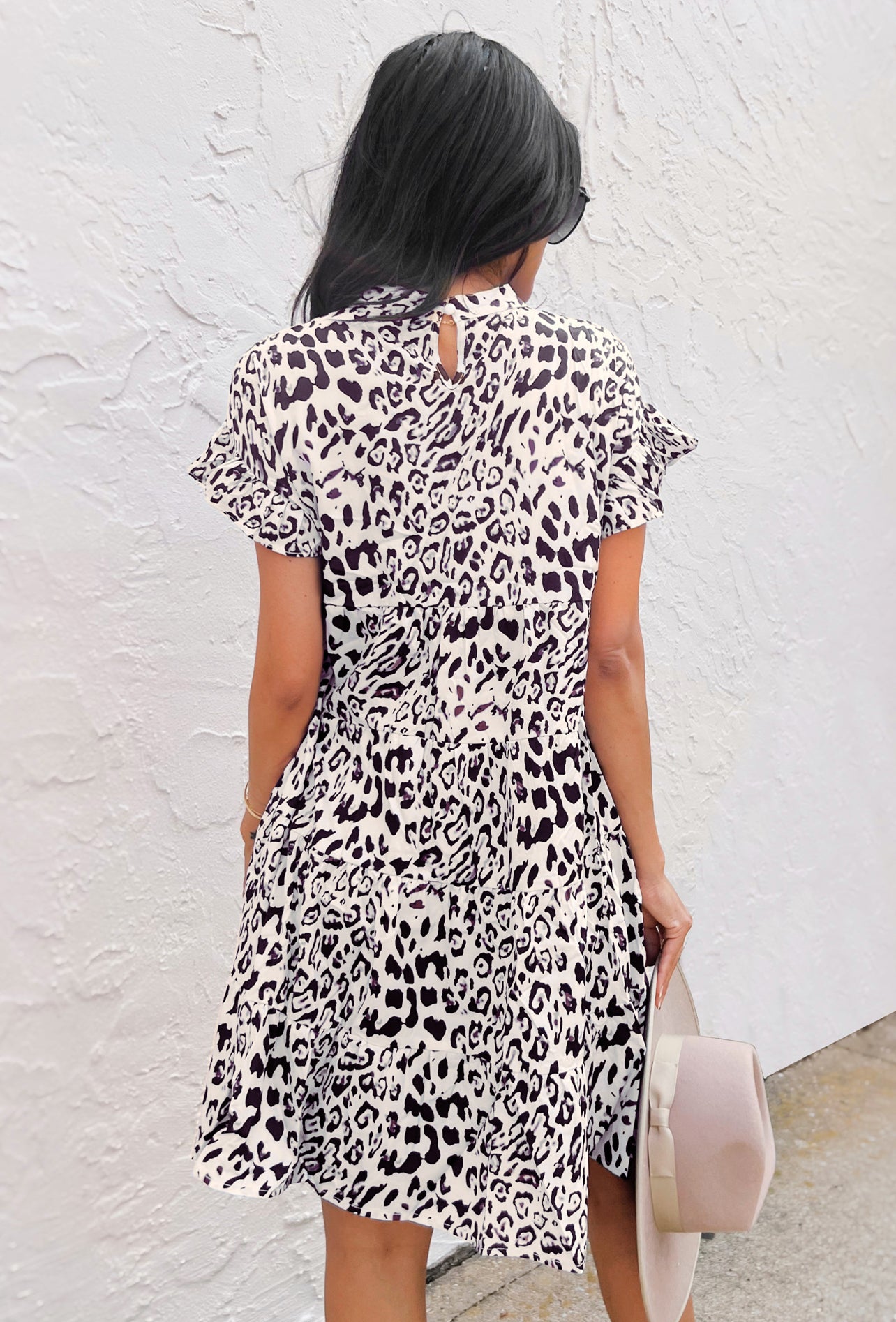 CUPSHE Women’s Sabrina Leopard Ruffle A-Shape Dress