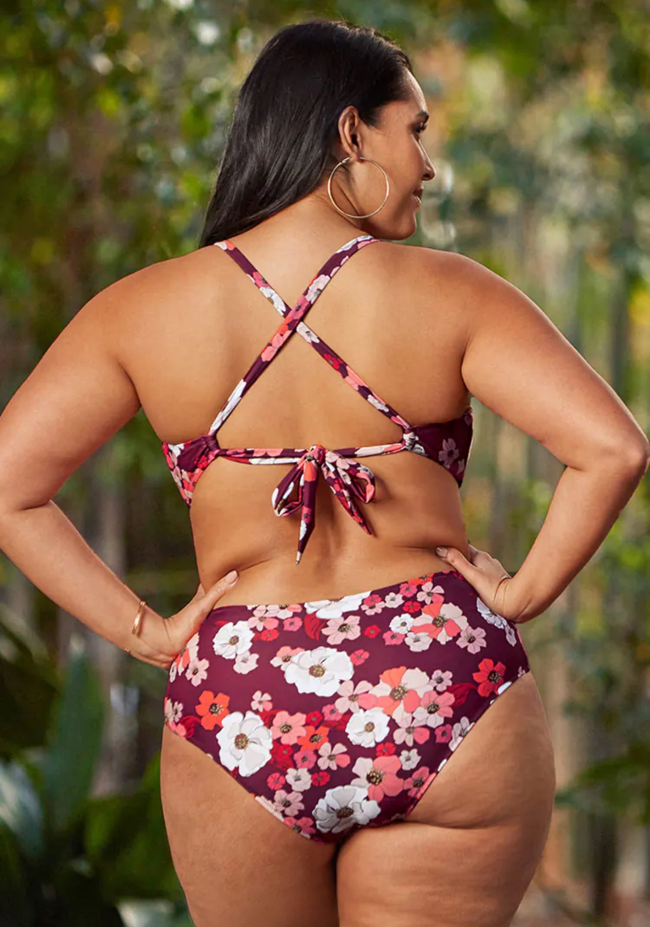 CUPSHE Olivia Floral Cutout Plus Size One Piece Swimsuit