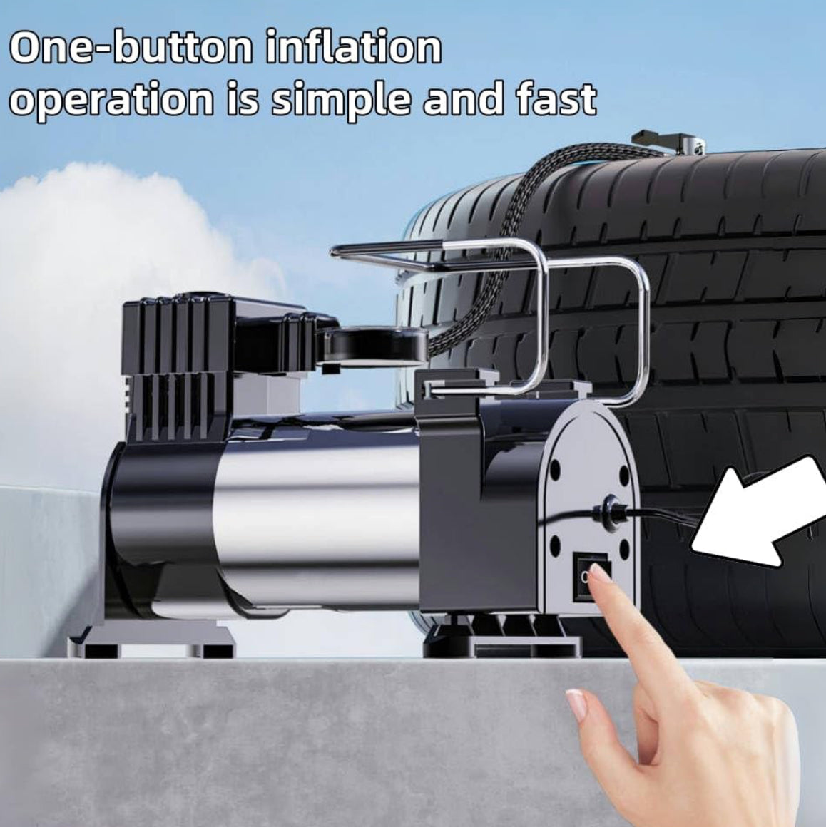 Car Tire Inflator Portable Tire Pump - 30L/min Air Flow, Suitable for Cars, Bicycles, Kayaks, Balloons, Basketballs