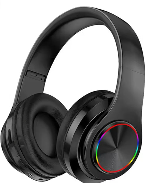 B39 Wireless Illuminated Headset Over-ear HiFi Stereo Headphones Foldable Gaming Headset For Airplane Travel Work Workout Home