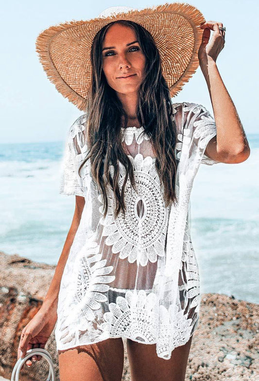 CUPSHE Women’s White Sun Floral Cover Up