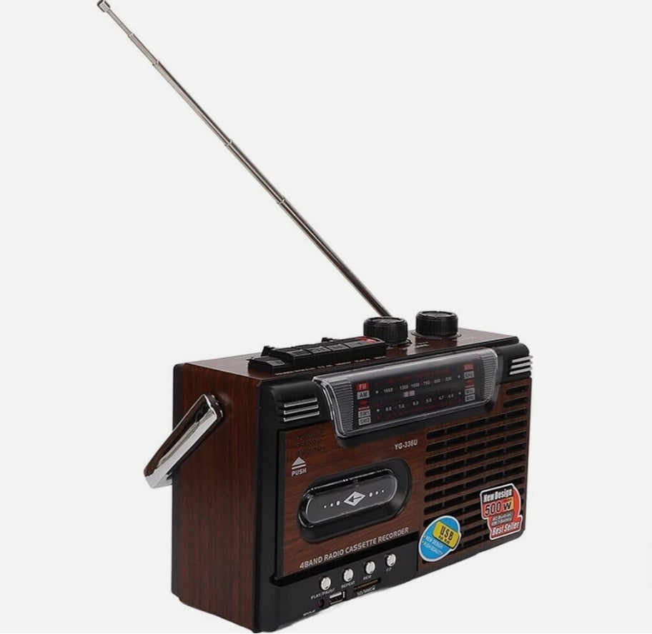 Retro Boombox Cassette Player, Retro Boombox with Cassette Player and AM/FM