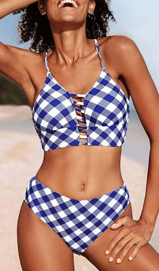 CUPSHE Two Piece Bikini Blue