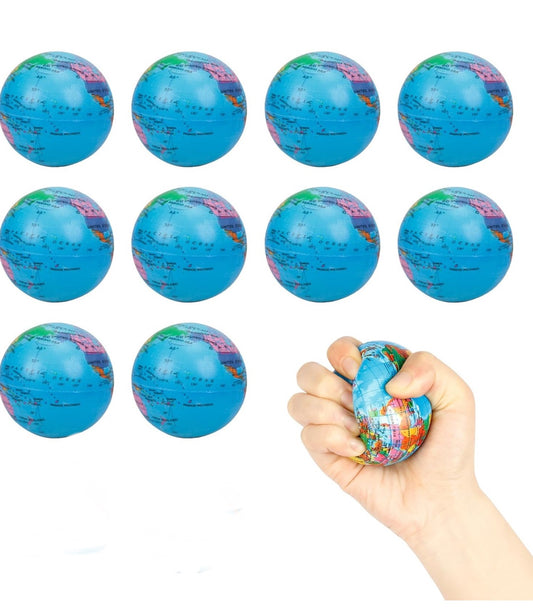 10 PCS Pack of Globe Stress Balls