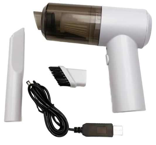 Portable Car Vacuum Cleaner, Handheld Vacuum Cleaner for Car Care, 7000 PA Suction Compressed Air Vacuum Cleaner, Air Blower for Car and Office, White