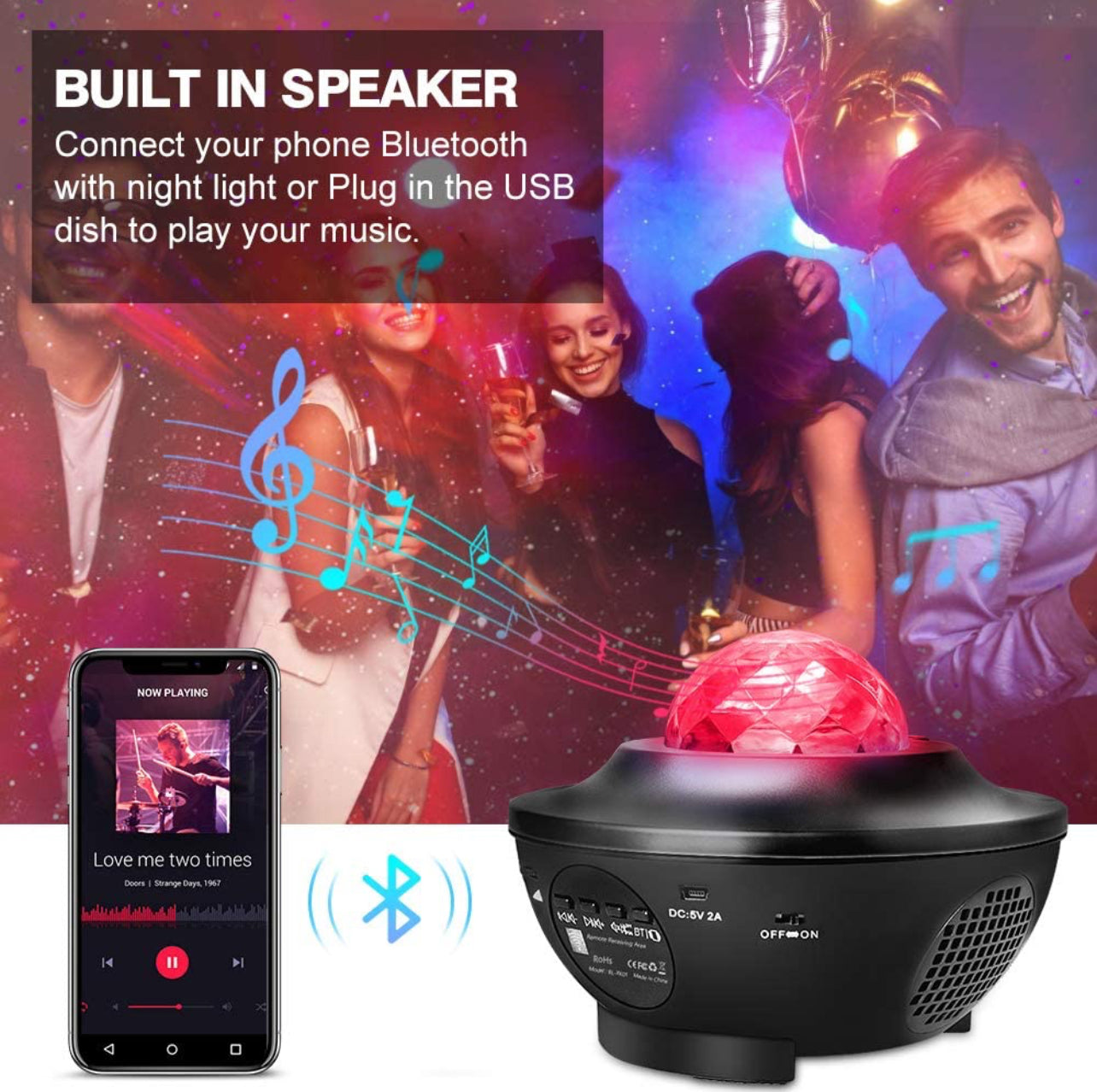 Starry Light RGB Light Projector with Bluetooth and Voice Control