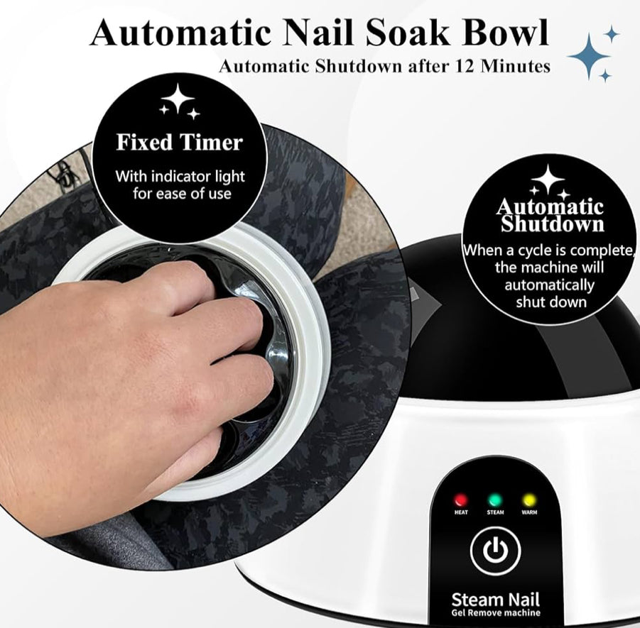 Electric Nail Soaking Bowl Nail Soaker Manicure Soak off Gel Nail Polish Remover Bowl