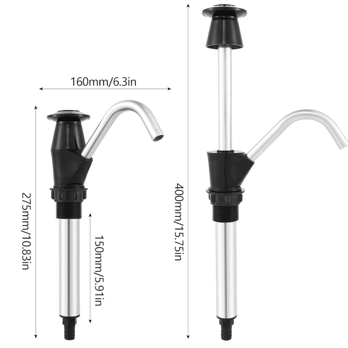 Water Bottle Pump Portable Drinking Water Pump Sink Water Hand Pump Manual Water Bottle Dispenser for Trailer Motorhome Caravan Outdoors Camping Home Kitchen Office Bar Restaurant (Black)
