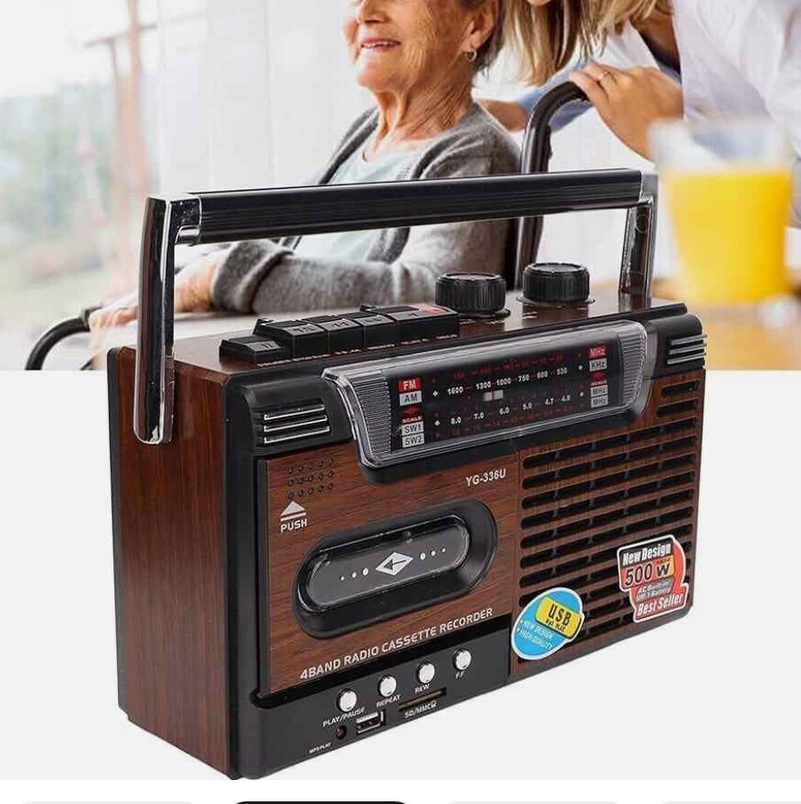 Retro Boombox Cassette Player, Retro Boombox with Cassette Player and AM/FM