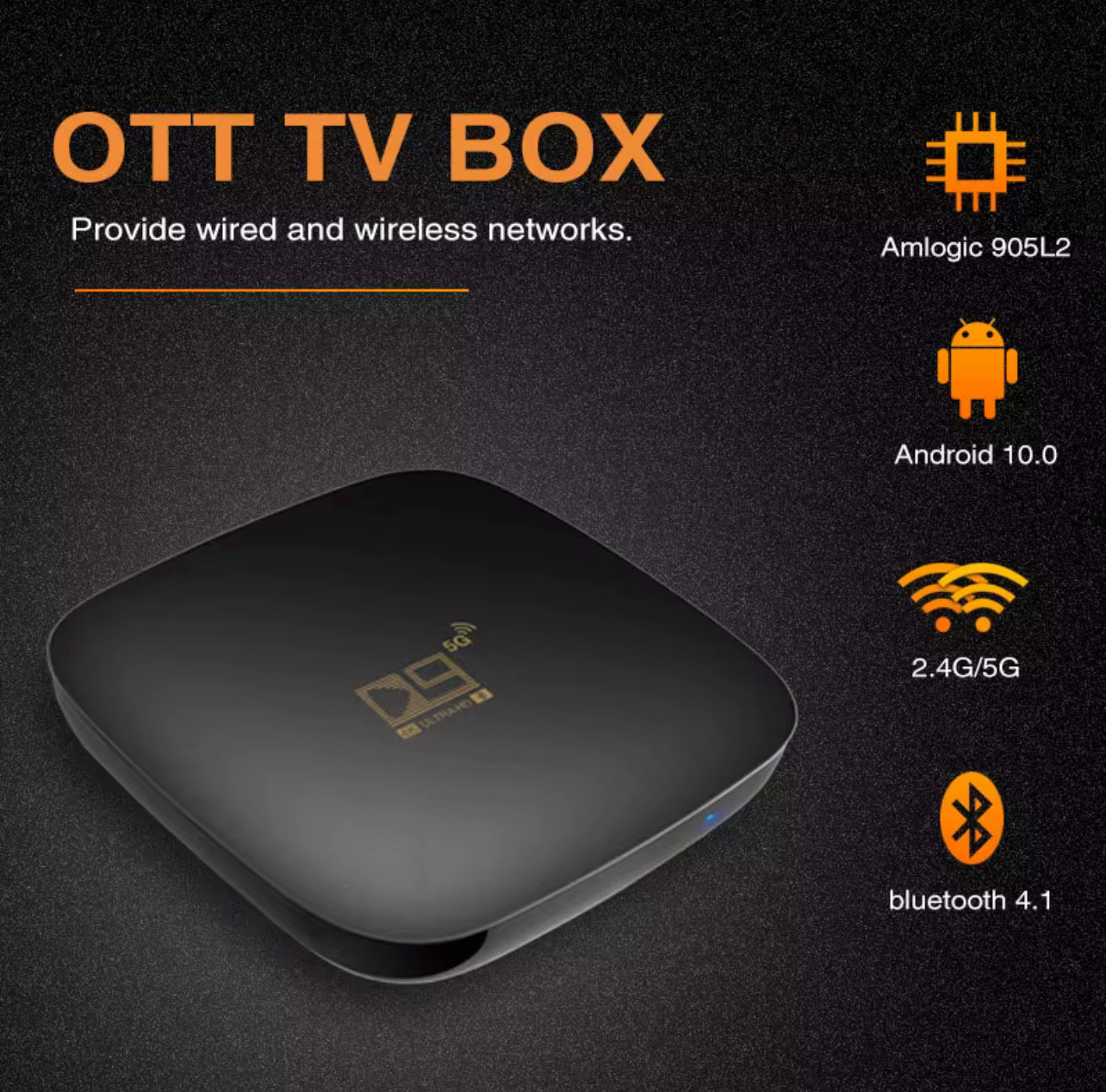 Android Smart TV Box – Android 10 – D9 – 5G – 2G Ram– 16GB (6M)