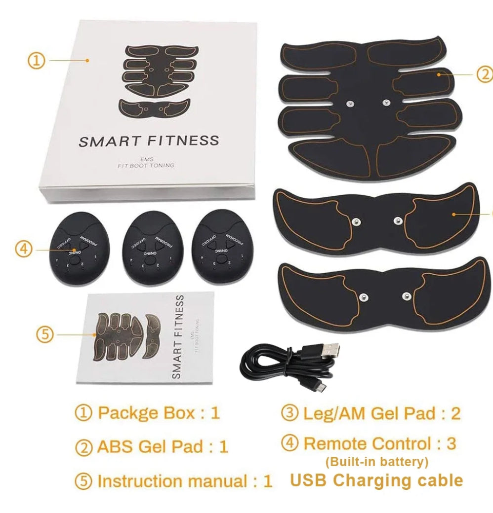 Muscle Toner EMS AB Toning Belt for Body Fitness 6 Modes 10 Levels for Abdomen Leg Arm Abdominal Workout Equipment for Men Women Portable Training Gear at Home Office Wireless Electric ABS Trainer