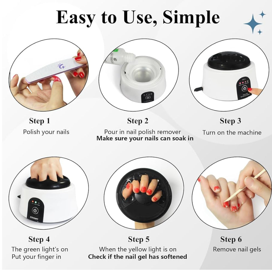Electric Nail Soaking Bowl Nail Soaker Manicure Soak off Gel Nail Polish Remover Bowl