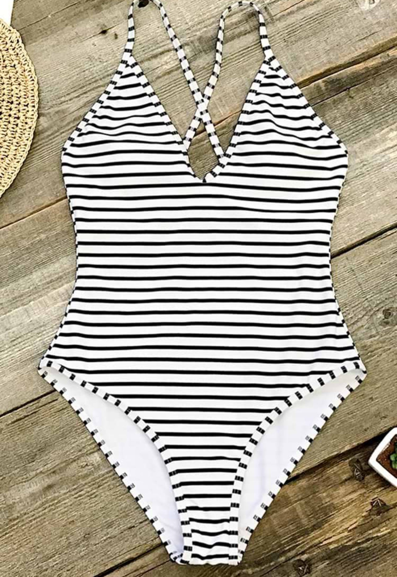 CUPSHE Lasting Appeal Stripe One Piece Swimsuit