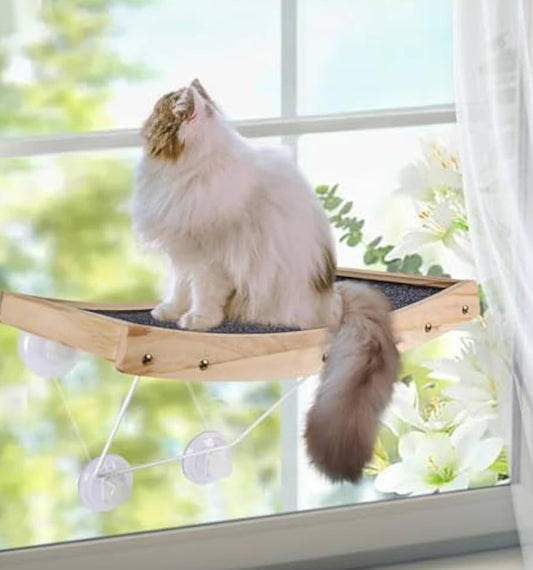 Cat Window Perch, 2 in 1 Cat Hammock with Sisal Scratcher, Kitten Window Bed with Strong Suction Cups, Hanging Kitty Bed Holds up 22 lbs, Gray