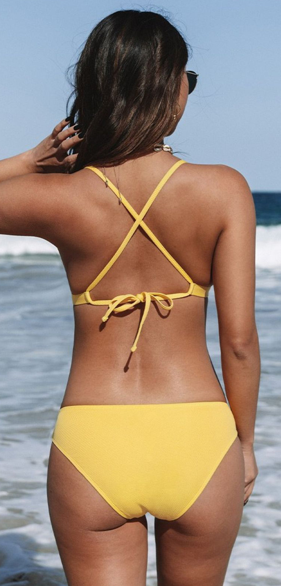 CUPSHE Seaside Holiday Banded Bralette and Hipster Bikini Set