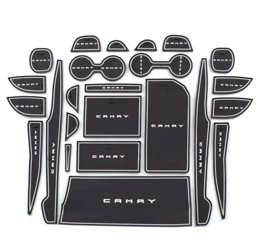 24 pcs Car rubber anti-slip mat coaster Door Slot Mat Set For Toyota Camry 2018 2019 2020 2021 accessories