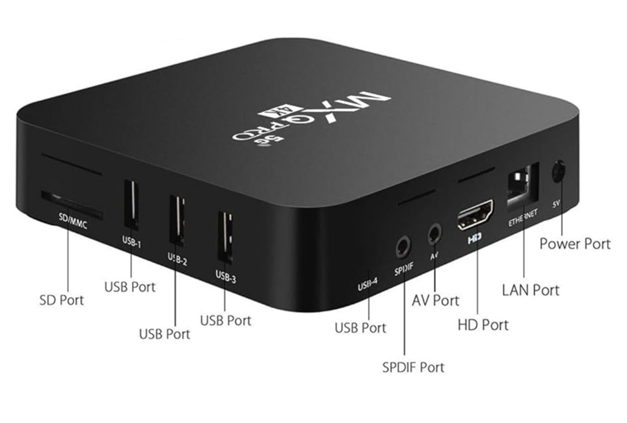 MXQ Pro 5G Android 13.1 TV Box Quad Core Ram 2GB ROM 16GB 4K H.265 HD 3D Dual Band 2.4G/5.8G WiFi Smart Home Media Player
