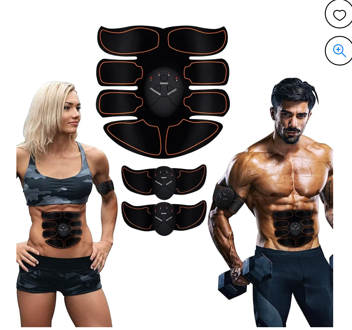 Muscle Toner EMS AB Toning Belt for Body Fitness 6 Modes 10 Levels for Abdomen Leg Arm Abdominal Workout Equipment for Men Women Portable Training Gear at Home Office Wireless Electric ABS Trainer