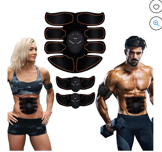 Muscle Toner EMS AB Toning Belt for Body Fitness 6 Modes 10 Levels for Abdomen Leg Arm Abdominal Workout Equipment for Men Women Portable Training Gear at Home Office Wireless Electric ABS Trainer