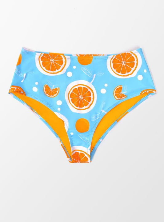 CUPSHE Karlee Fruit Print High Waisted Plus Size Bikini Bottom