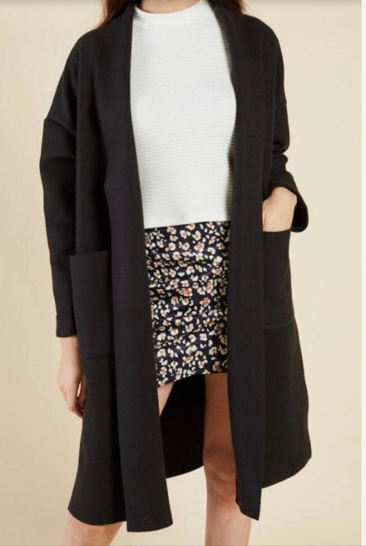 Womens black long cardigan sweater