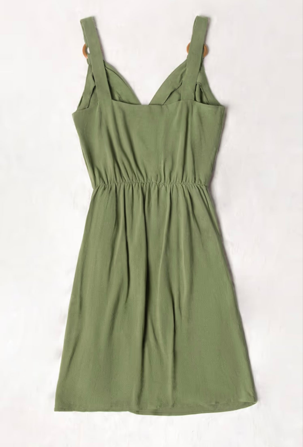 CUPSHE Jeanette O-ring wrap tie  green cotton tie dress