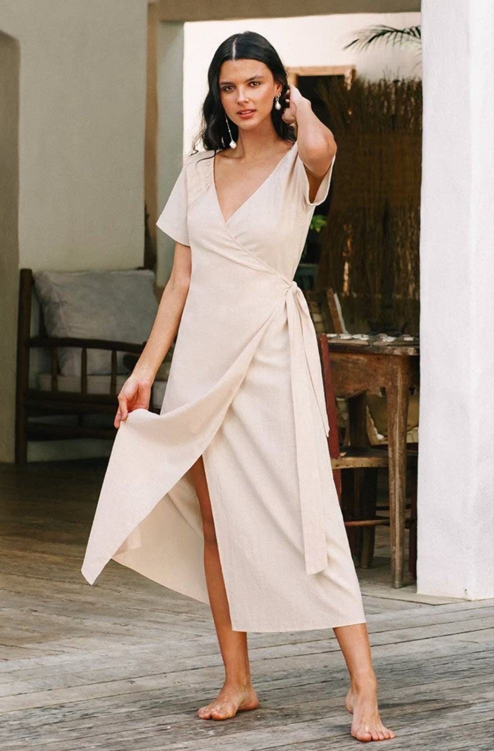 CUPSHE harliegh wrap tie waist dress