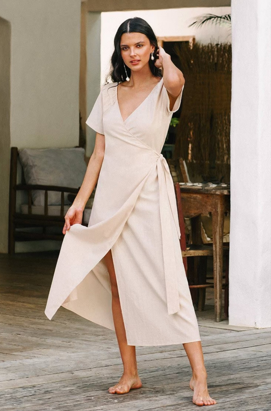 CUPSHE harliegh wrap tie waist dress