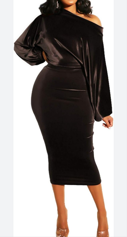 Womens black offshoulder velvet sweater dress