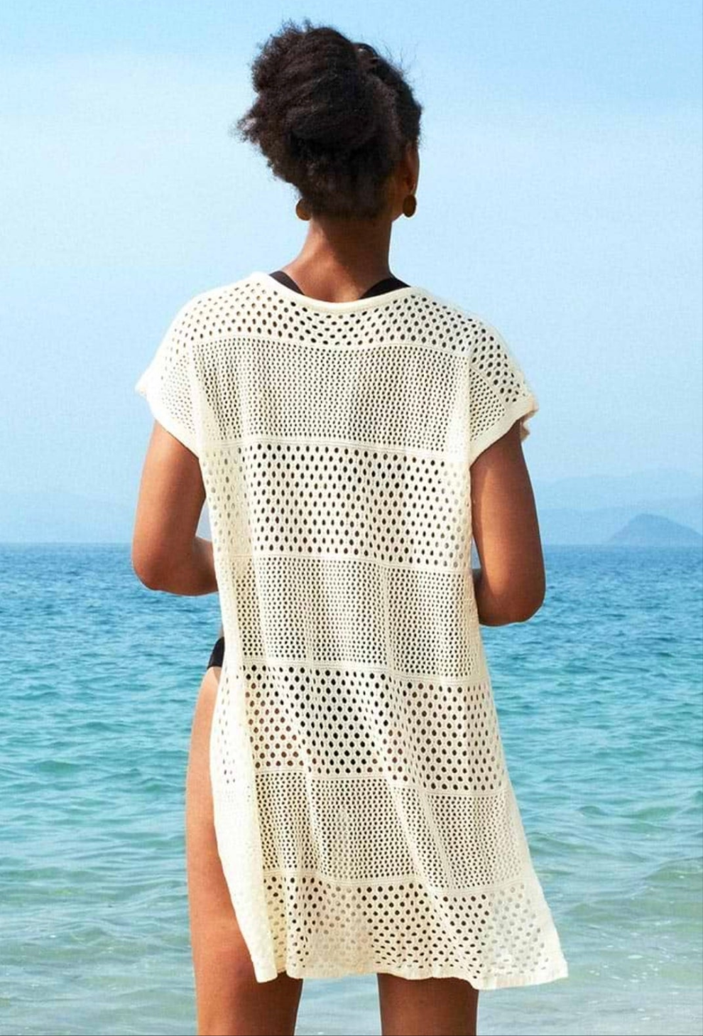 CUPSHE lexie white Halloween out knit swinsuit cover up
