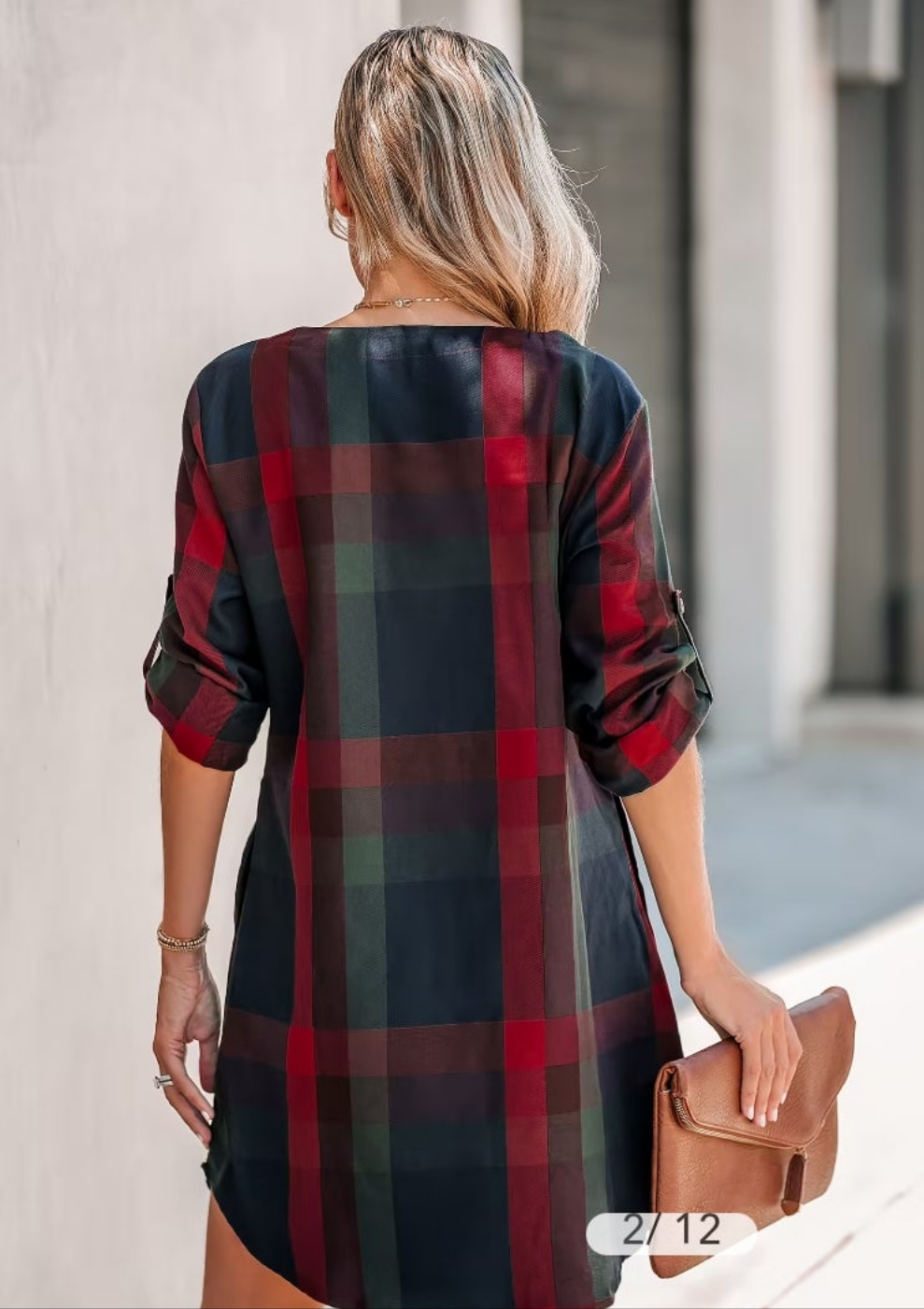 CUPSHE lady leisure plaid short dress with pockets