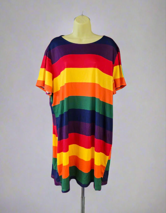 Womens rainbow print summer dress