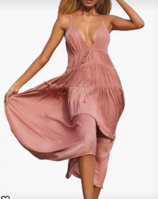 Womens bohemian drapped summer vacation dress