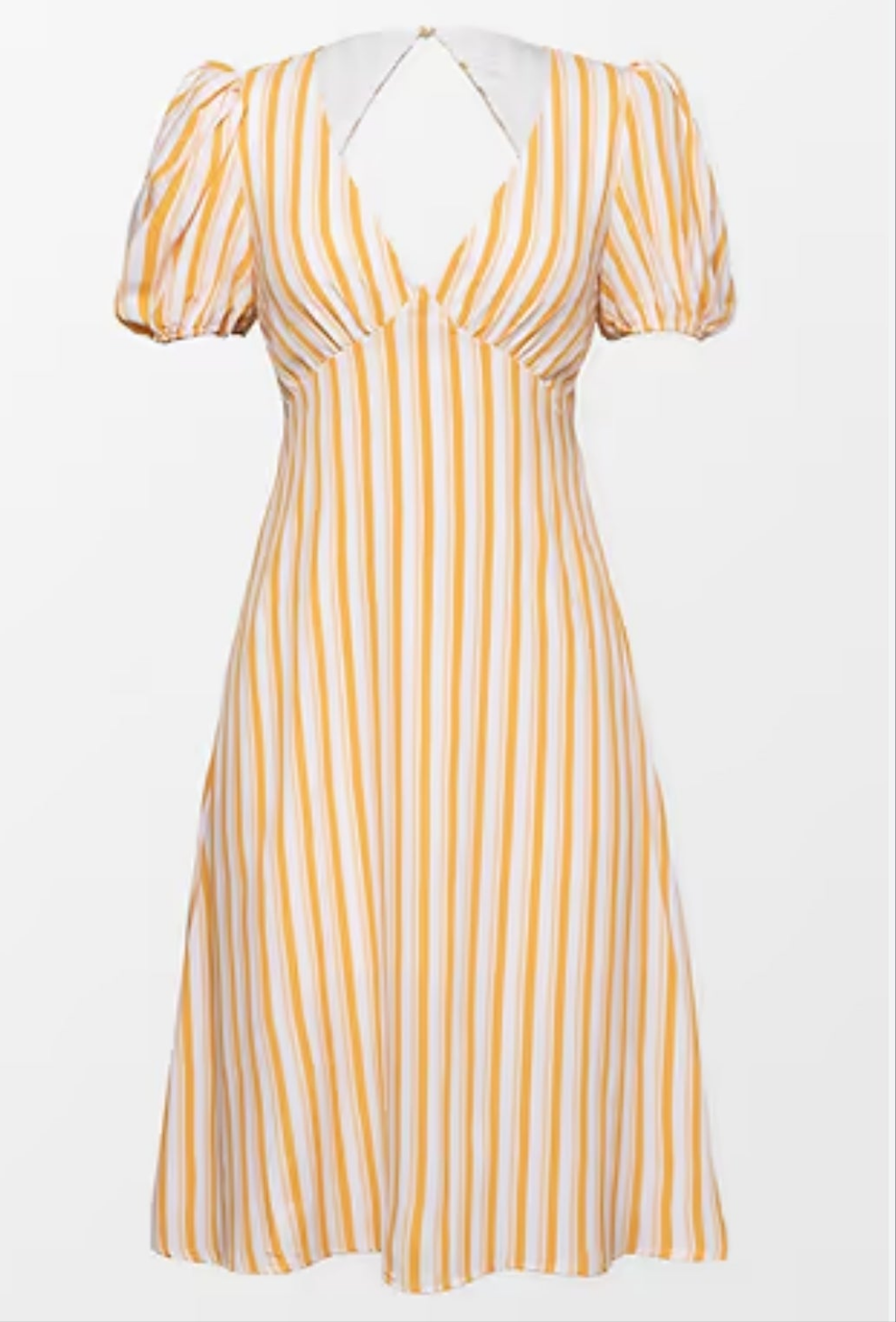 Cupshe yellow stripped open back summer vacation dress