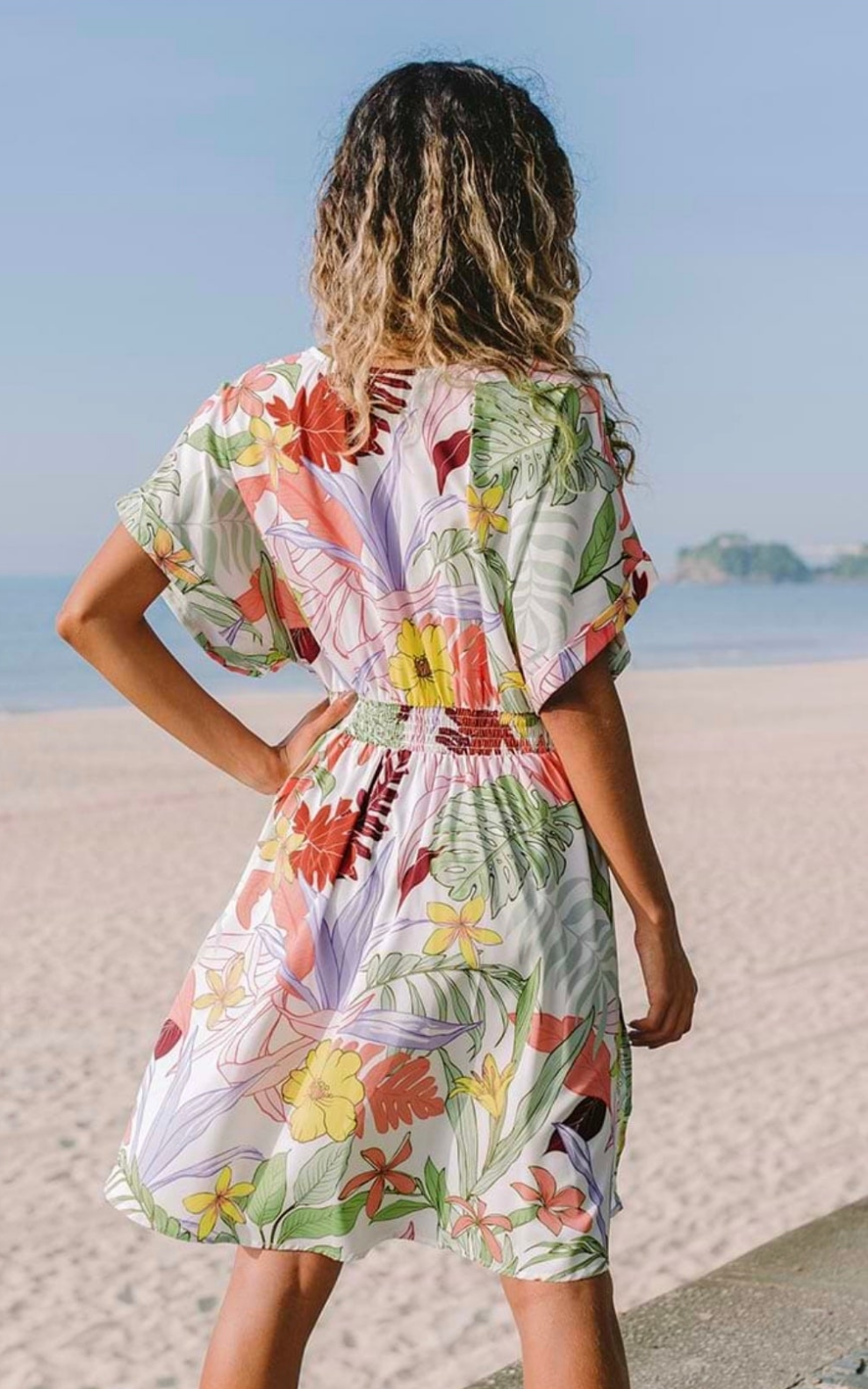 CUPSHE Breanne floral v-neck zipper summer mid dress