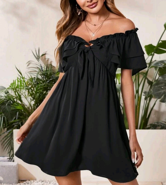 Womens black offshoulder summer dress