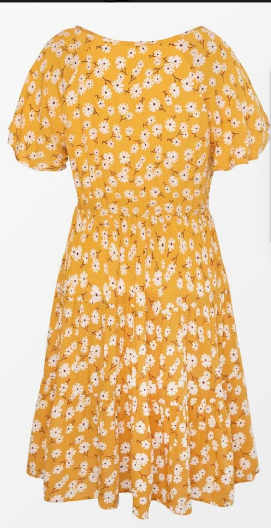 CUPSHE freyja yellow v-neck ditsy floral dress